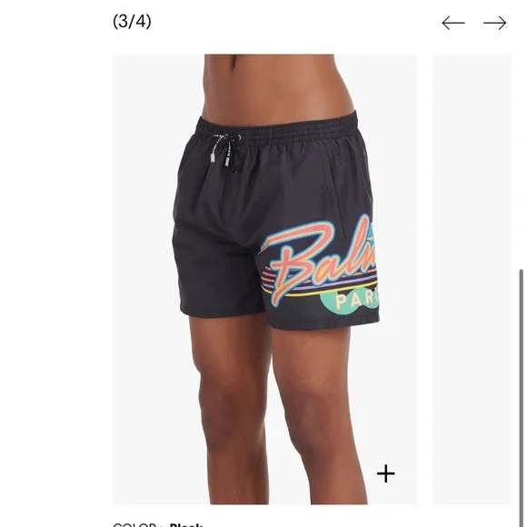BALMAIN**Black Logo Men Swim Trunks**Med. $580 - Picture 4 of 10